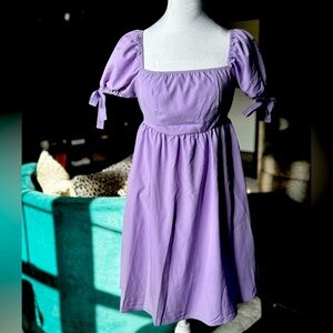 Womens Summer Dress Square Neck Backless High Waist Tie Back